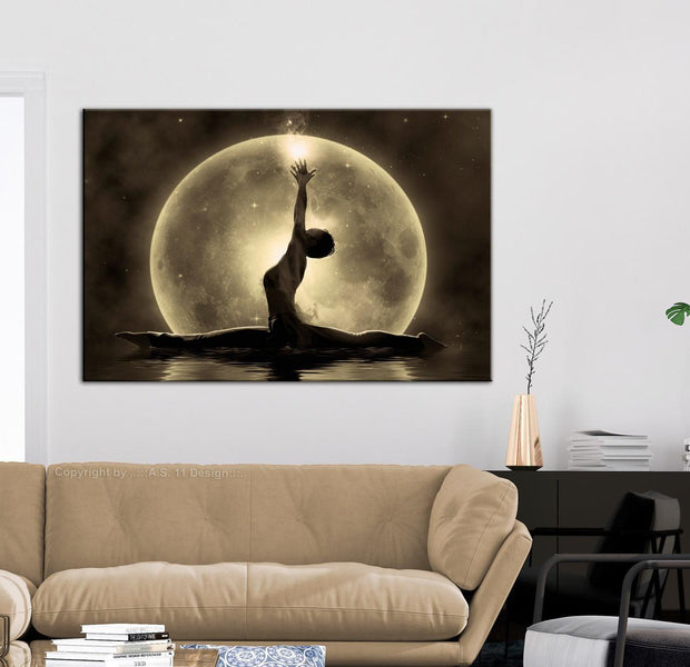 Stretched Canvas Zen Art - Twine Wide Golden