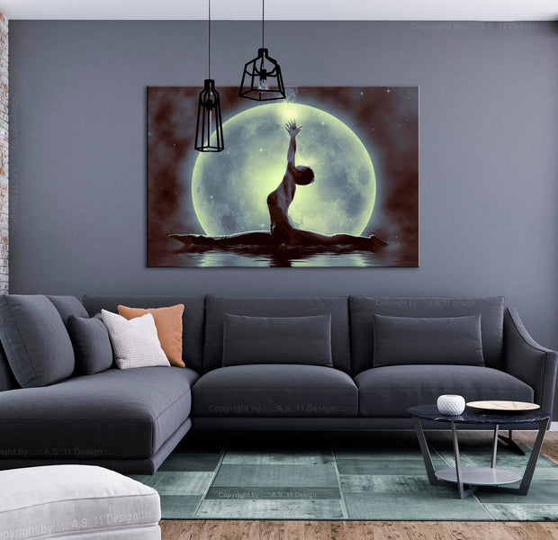 Stretched Canvas Zen Art - Twine Wide Green