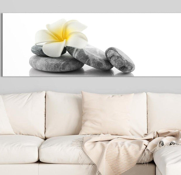 Stretched Canvas Zen Art - White Lotus