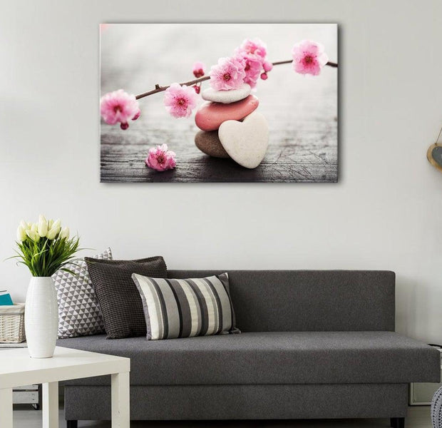 Stretched Canvas Zen Art - Zen Cherry Blossoms