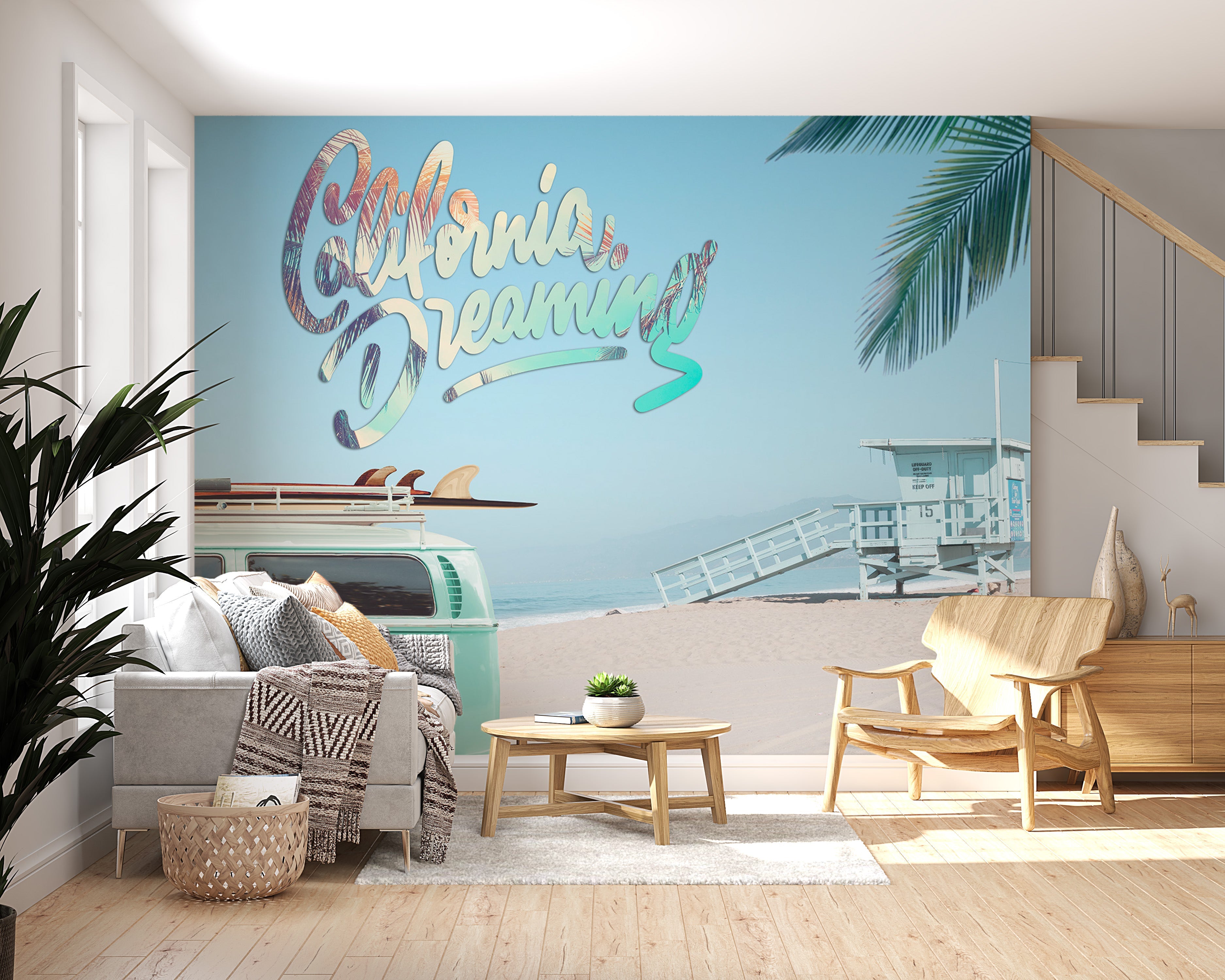 Surf Wallpaper Wall Mural - California Dreaming-Tiptophomedecor