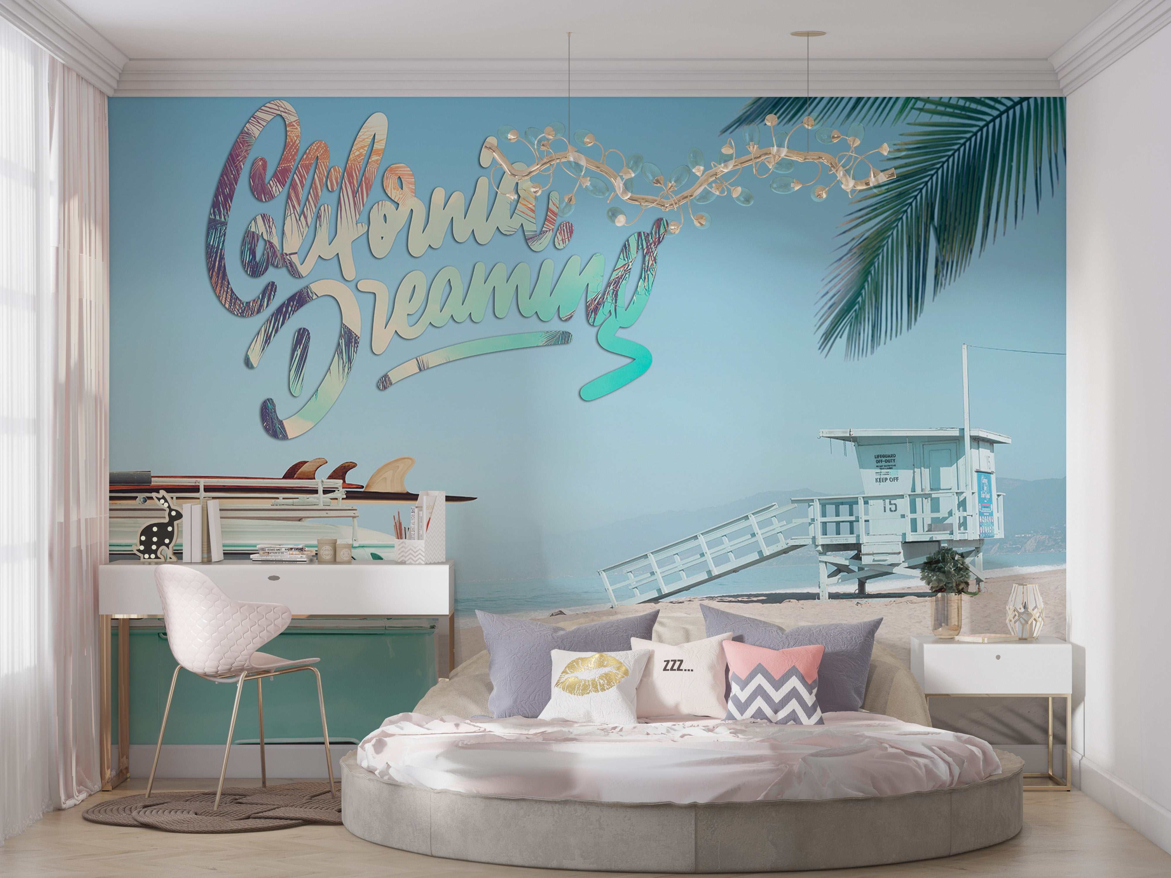 Surf Wallpaper Wall Mural - California Dreaming-Tiptophomedecor