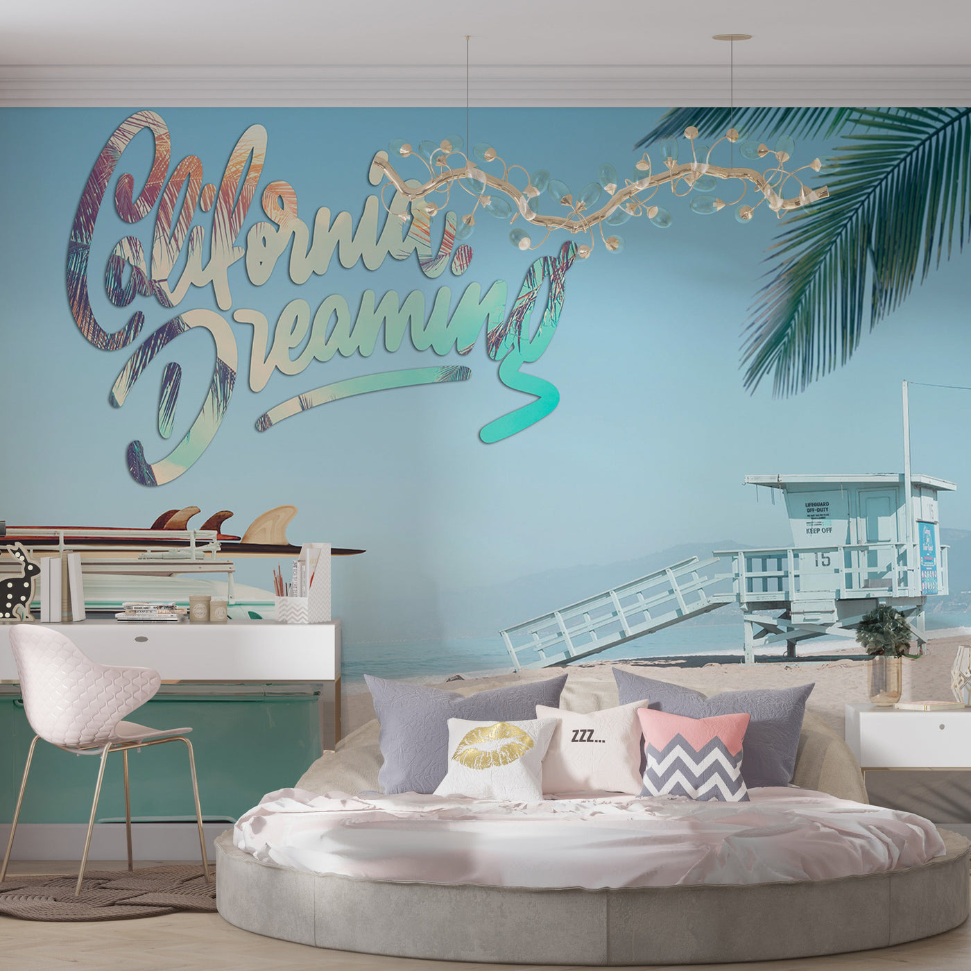 Surf Wallpaper Wall Mural - California Dreaming-Tiptophomedecor