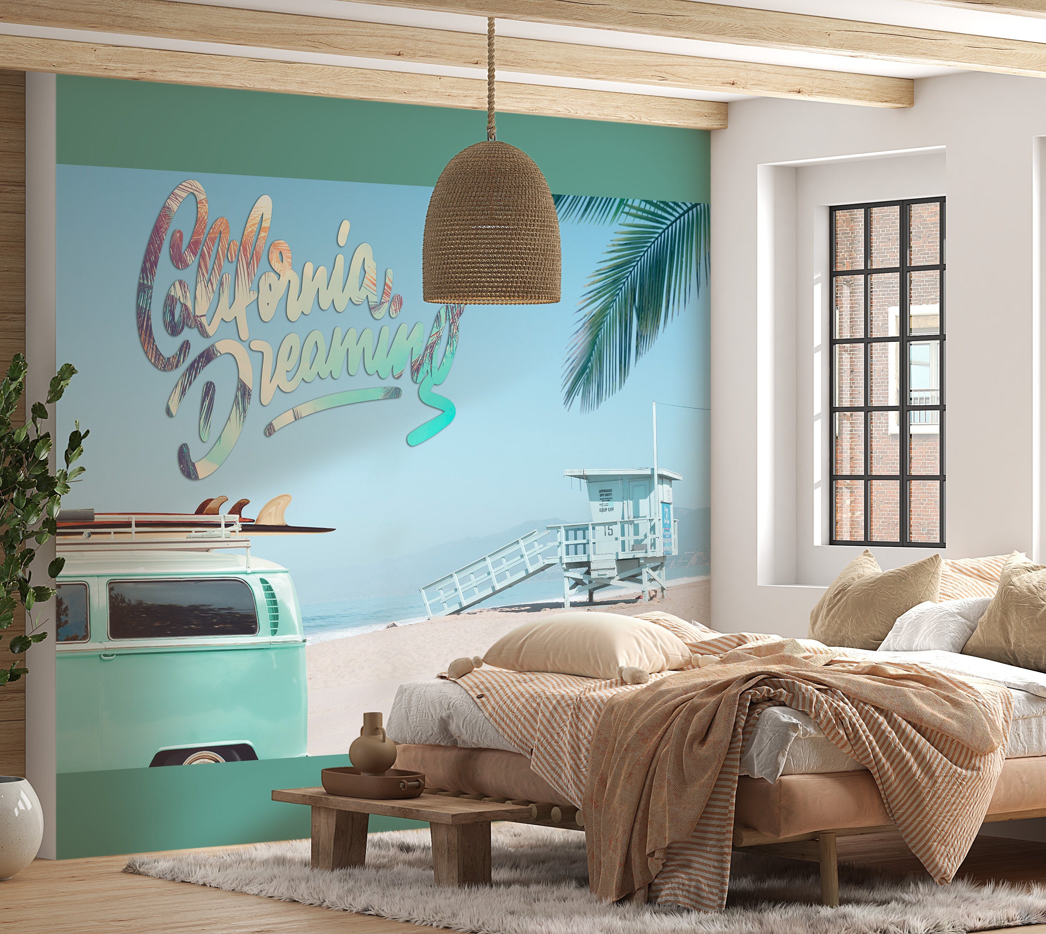 Surf Wallpaper Wall Mural - California Dreaming-Tiptophomedecor