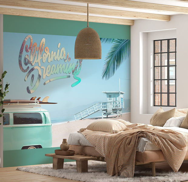 Surf Wallpaper Wall Mural - California Dreaming-Tiptophomedecor