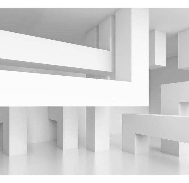 Peel & Stick 3D Illusion Wall Mural - Alabaster Maze - Removable Wall Decals