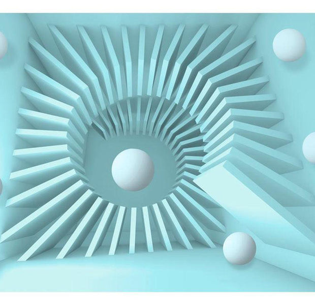 Peel & Stick 3D Illusion Wall Mural - Blue Maze - Removable Wall Decals
