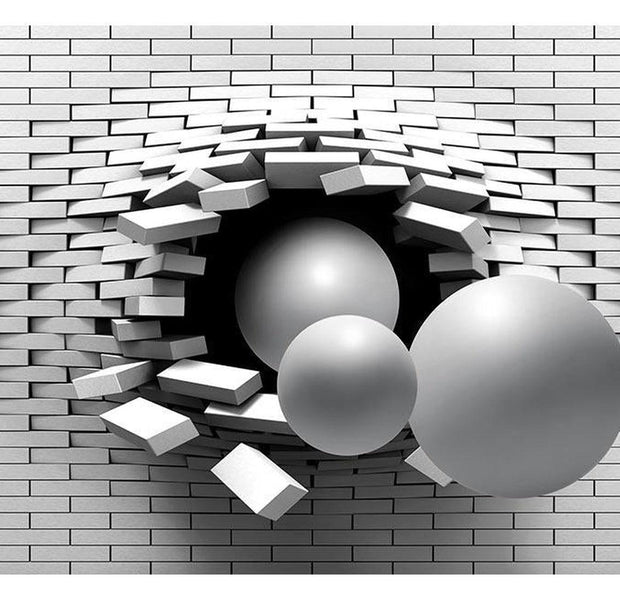 Peel & Stick 3D Illusion Wall Mural - Brick In The Wall - Removable Wall Decals