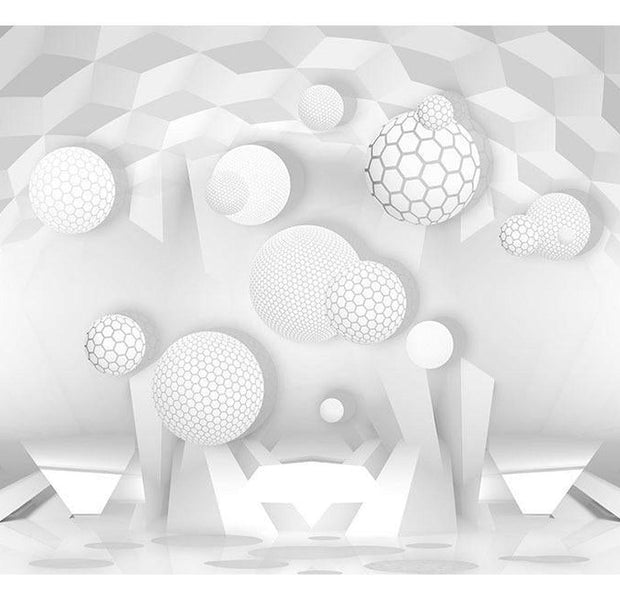 Peel & Stick 3D Illusion Wall Mural - Circles In The Space - Removable Wall Decals