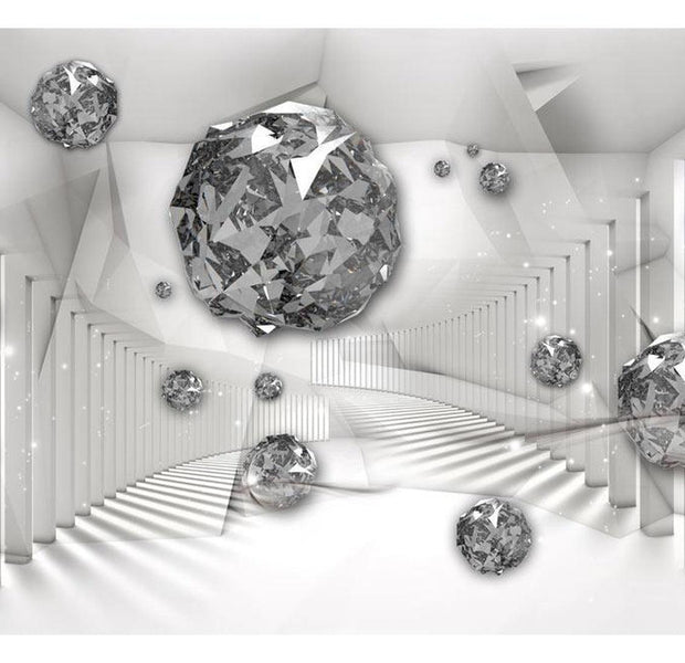Peel & Stick 3D Illusion Wall Mural - Diamond Chamber - Removable Wall Decals
