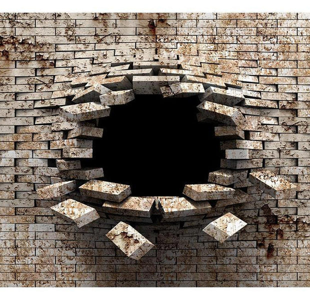 Peel & Stick 3D Illusion Wall Mural - Entrance Brick Wall - Removable Wall Decals