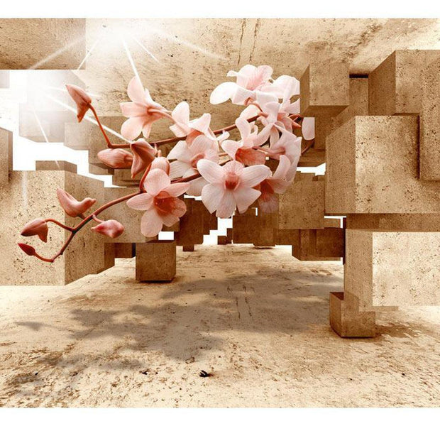 Peel & Stick 3D Illusion Wall Mural - Flower Surprise - Removable Wall Decals