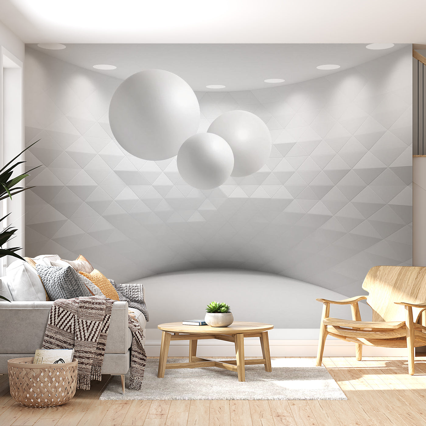 Peel & Stick 3D Illusion Wall Mural - Geometric Room - Removable Wall Decals