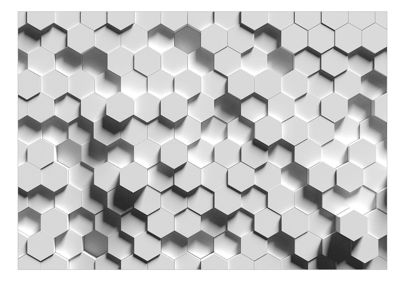 Peel & Stick 3D Illusion Wall Mural - Hexagonal Tiles - Removable Wall Decals