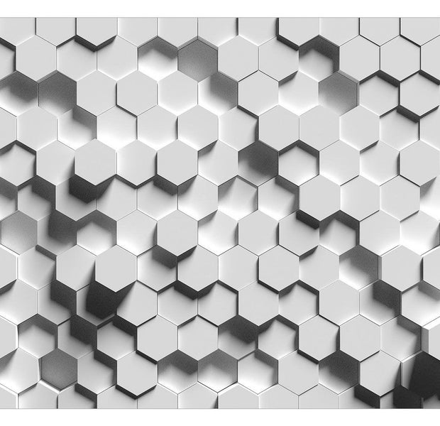 Peel & Stick 3D Illusion Wall Mural - Hexagonal Tiles - Removable Wall Decals