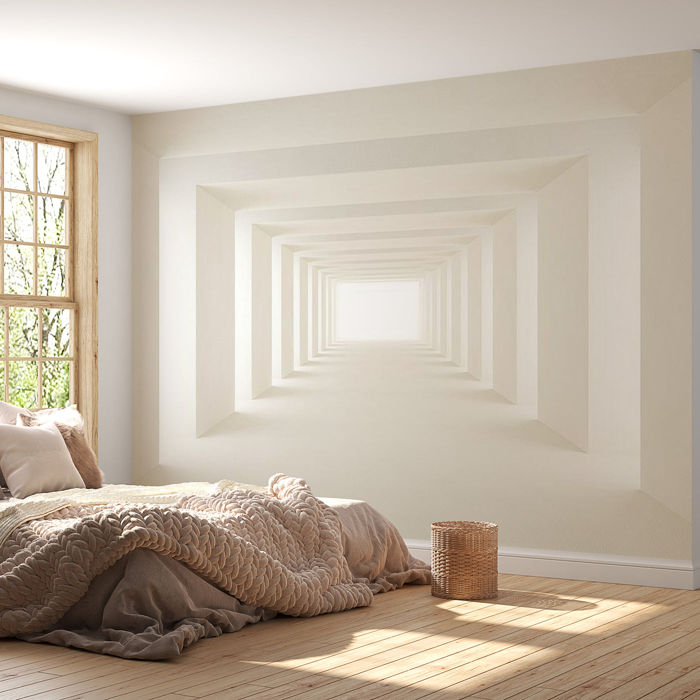 Peel & Stick 3D Illusion Wall Mural - Into The Light - Removable Wall Decals