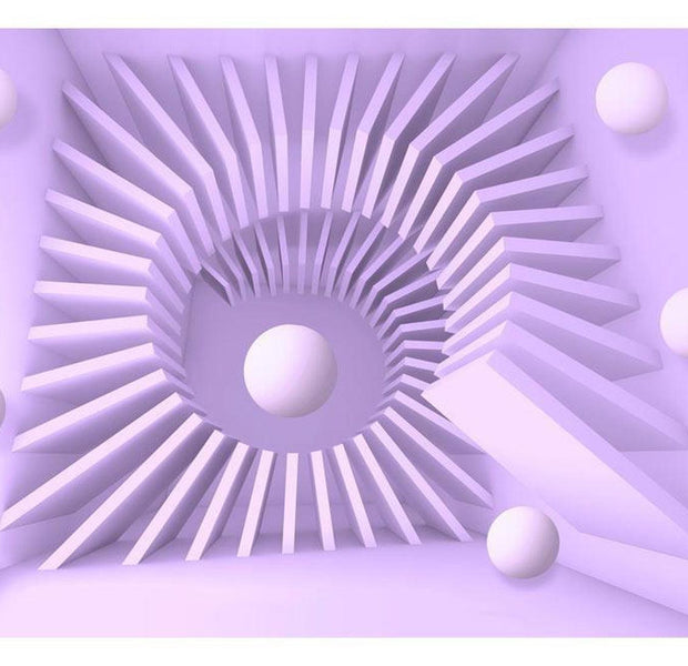 Peel & Stick 3D Illusion Wall Mural - Lavender Maze - Removable Wall Decals