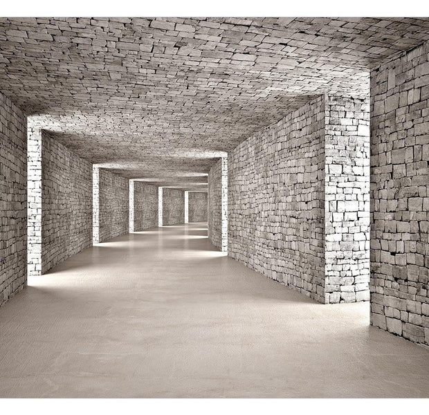 Peel & Stick 3D Illusion Wall Mural - Mysterious Tunnel - Removable Wall Decals