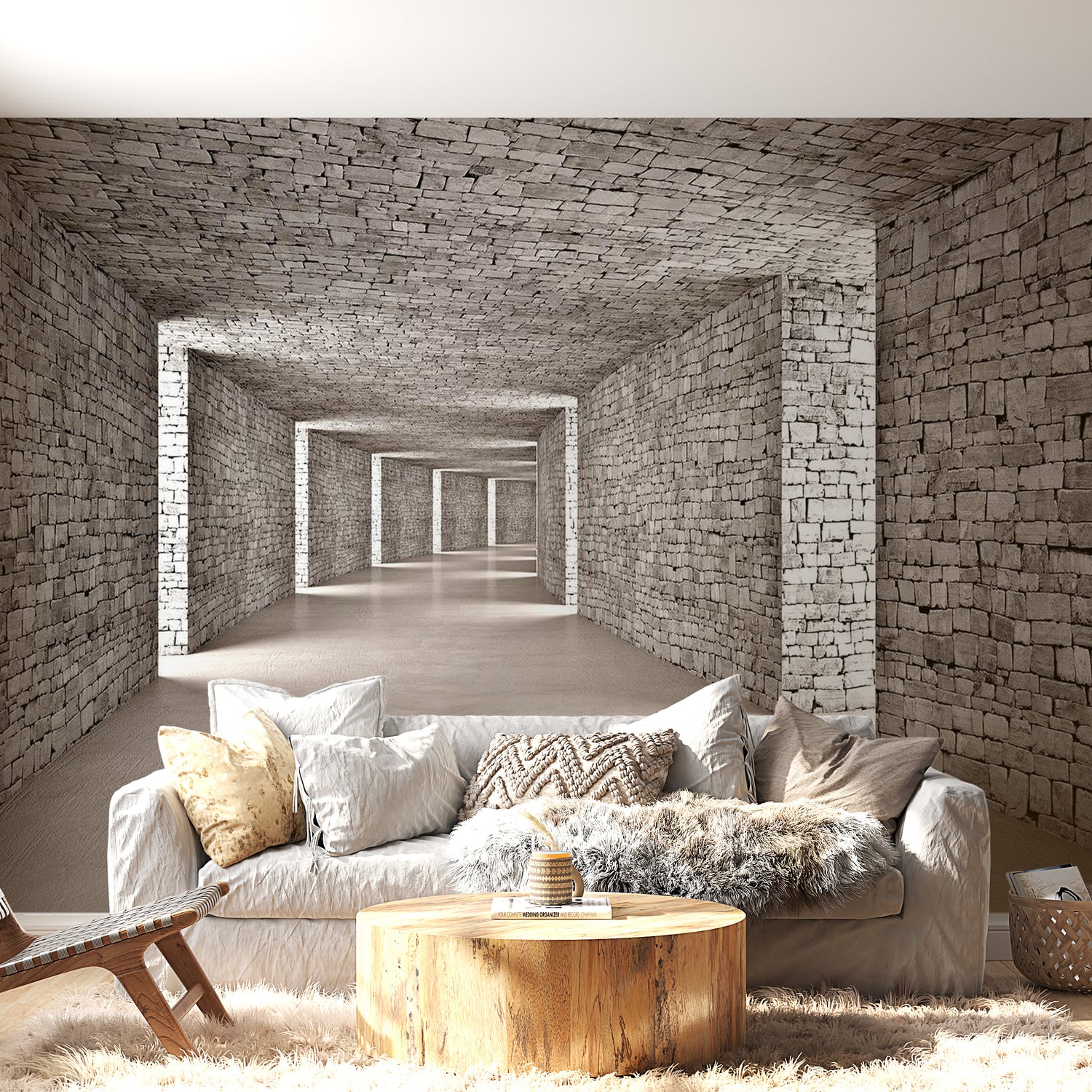 Peel & Stick 3D Illusion Wall Mural - Mysterious Tunnel - Removable Wall Decals