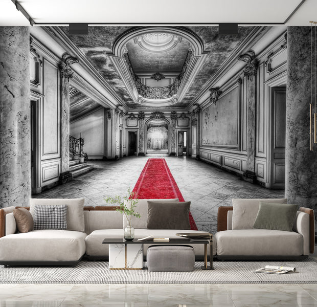 Peel & Stick 3D Illusion Wall Mural - Mystery Marble Black And White - Removable Wall Decals