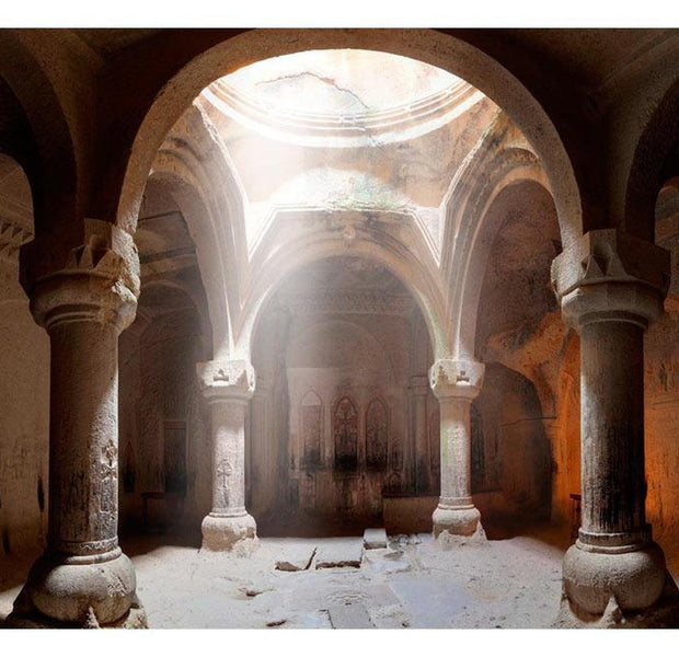 Peel & Stick 3D Illusion Wall Mural - Old Temple - Removable Wall Decals