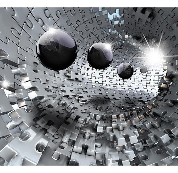 Peel & Stick 3D Illusion Wall Mural - Puzzle - Tunnel - Removable Wall Decals