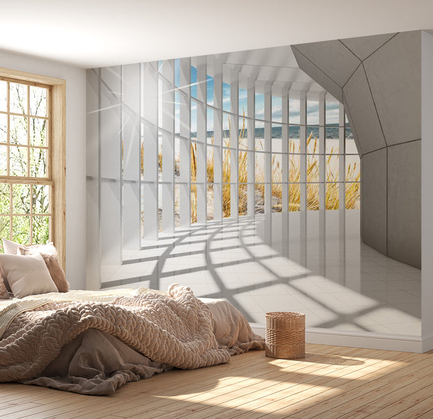 Peel & Stick 3D Illusion Wall Mural - Seaside Bastion - Removable Wall Decals