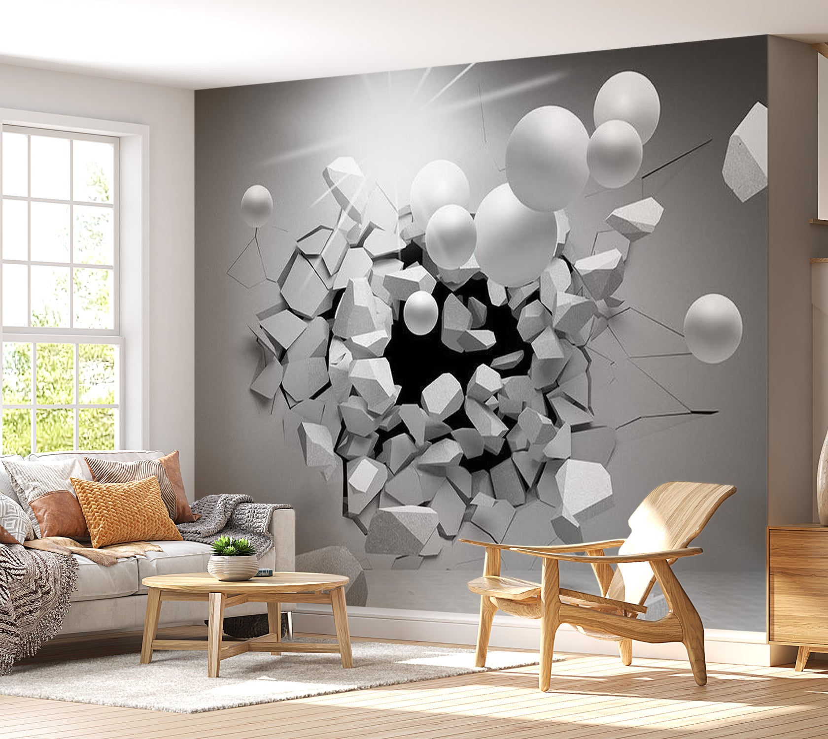Peel & Stick 3D Illusion Wall Mural - Shout Of Freedom - Removable Wall Decals