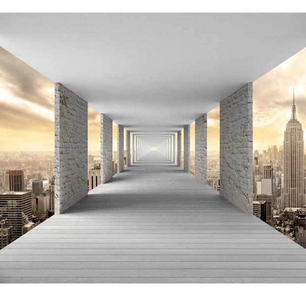 Peel & Stick 3D Illusion Wall Mural - Skyward Corridor - Removable Wall Decals