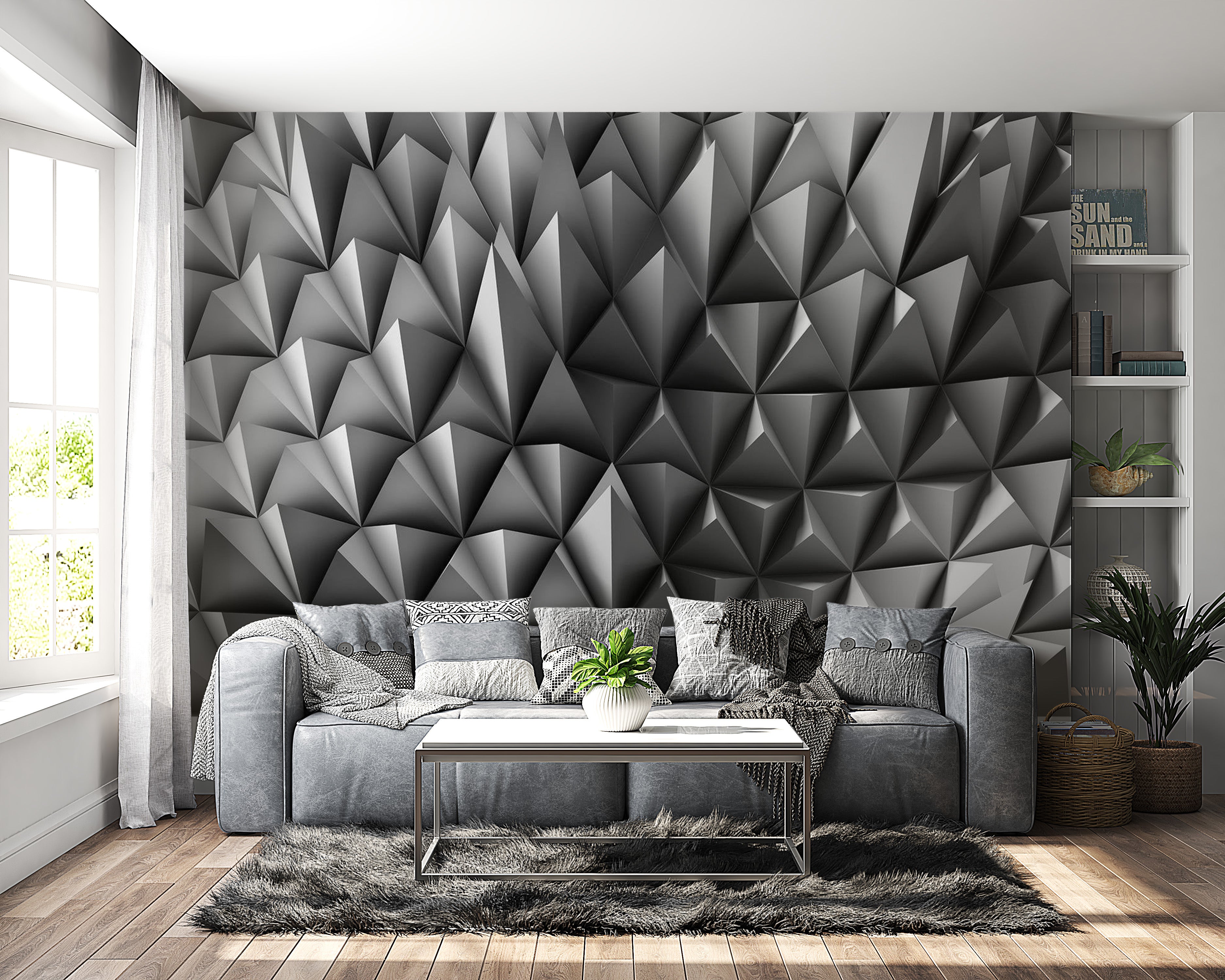 Peel & Stick 3D Illusion Wall Mural - Spiky Identity - Removable Wall Decals