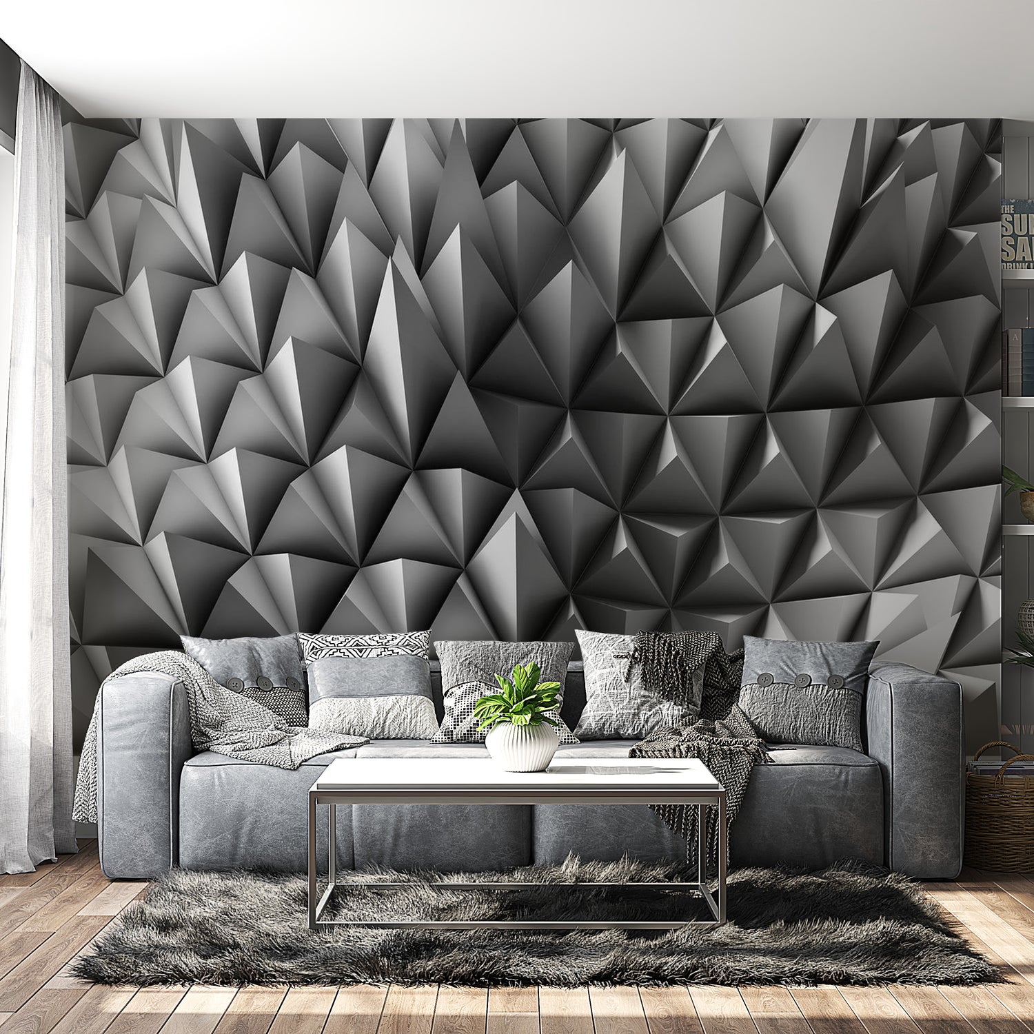 Peel & Stick 3D Illusion Wall Mural - Spiky Identity - Removable Wall Decals