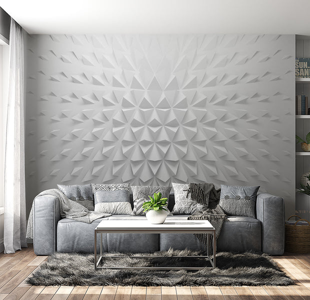 Peel & Stick 3D Illusion Wall Mural - Tetrahedrons - Removable Wall Decals