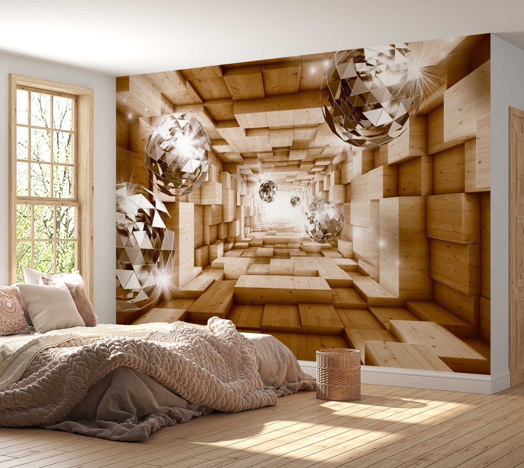 Peel & Stick 3D Illusion Wall Mural - The Road To The Light - Removable Wall Decals