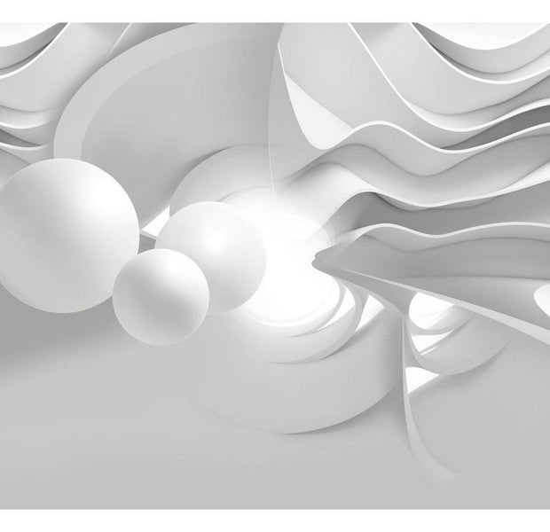 Peel & Stick 3D Illusion Wall Mural - White Corridors - Removable Wall Decals