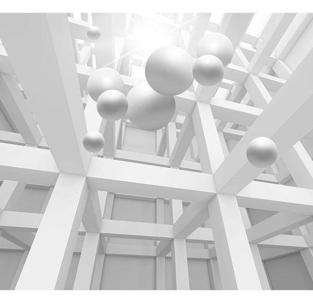 Peel & Stick 3D Illusion Wall Mural - White Enclave - Removable Wall Decals