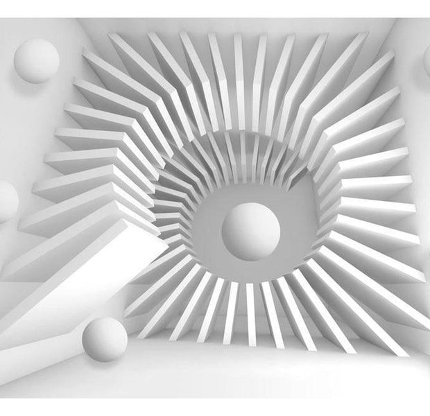 Peel & Stick 3D Illusion Wall Mural - White Jigsaw - Removable Wall Decals