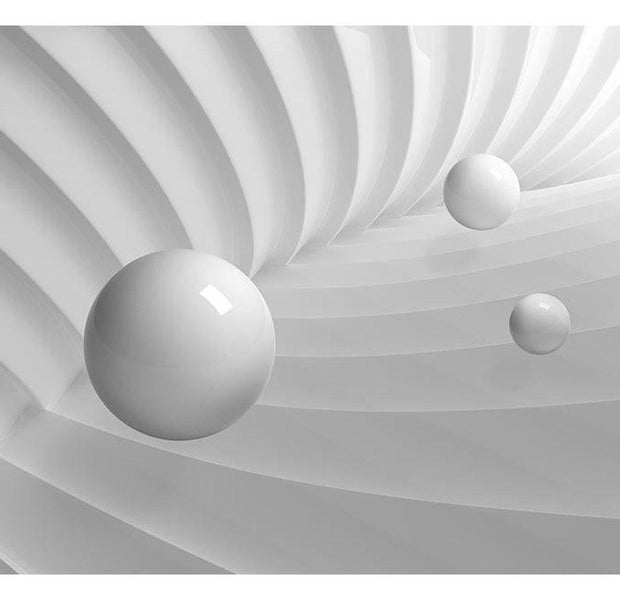 Peel & Stick 3D Illusion Wall Mural - White Symmetry - Removable Wall Decals