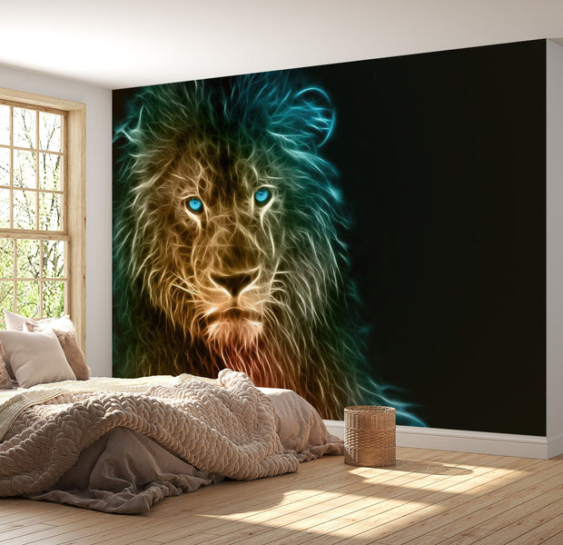 Peel & Stick Animal Wall Mural - Abstract Lion - Removable Wall Decals