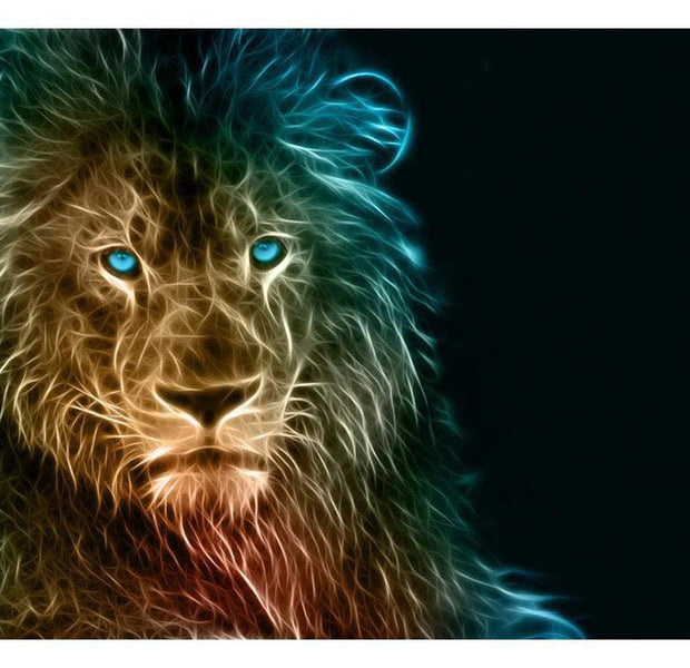 Peel & Stick Animal Wall Mural - Abstract Lion - Removable Wall Decals