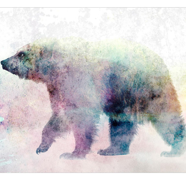 Peel & Stick Animal Wall Mural - Bear In Mist - Removable Wall Decals