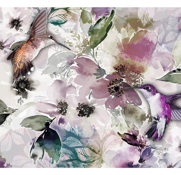 Peel & Stick Animal Wall Mural - Birds In Watercolor - Removable Wall Decals