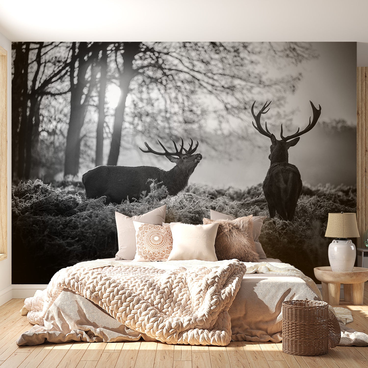 Animal Wallpaper Wall Mural - Deers In The Morning