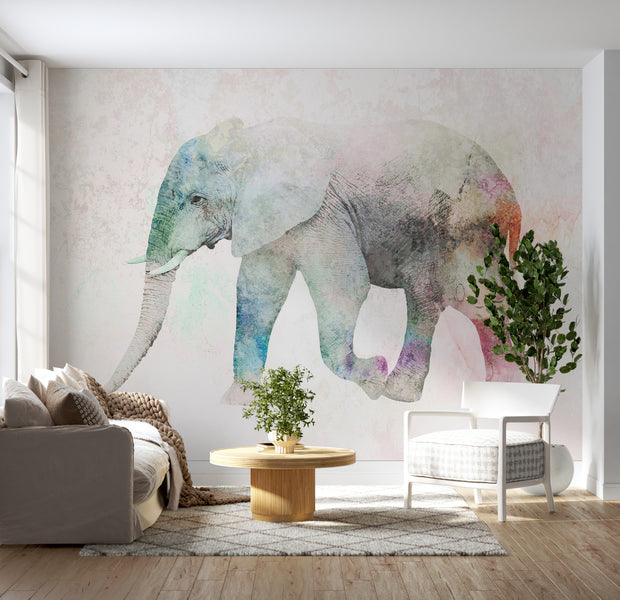 Peel & Stick Animal Wall Mural - Elephant - Removable Wall Decals