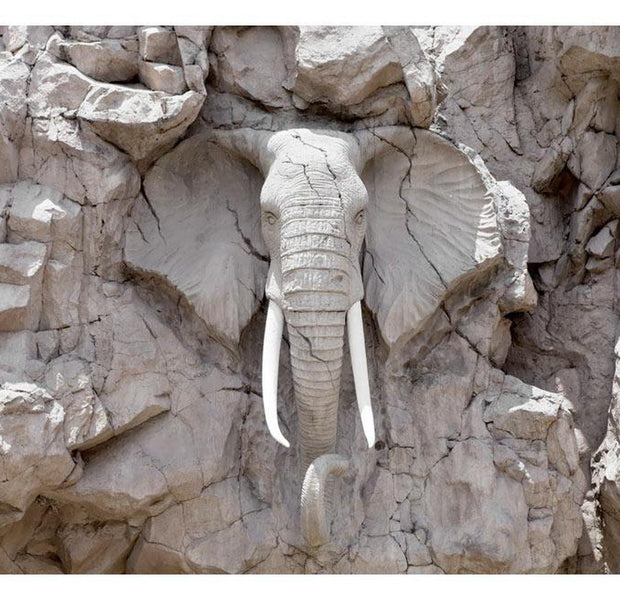 Peel & Stick Animal Wall Mural - Elephant Sculpture - Removable Wall Decals
