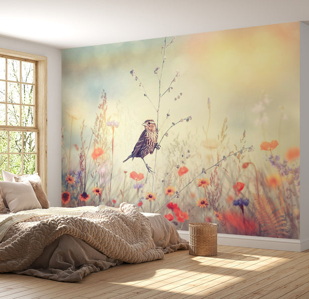 Peel & Stick Animal Wall Mural - Field Bird - Removable Wall Decals