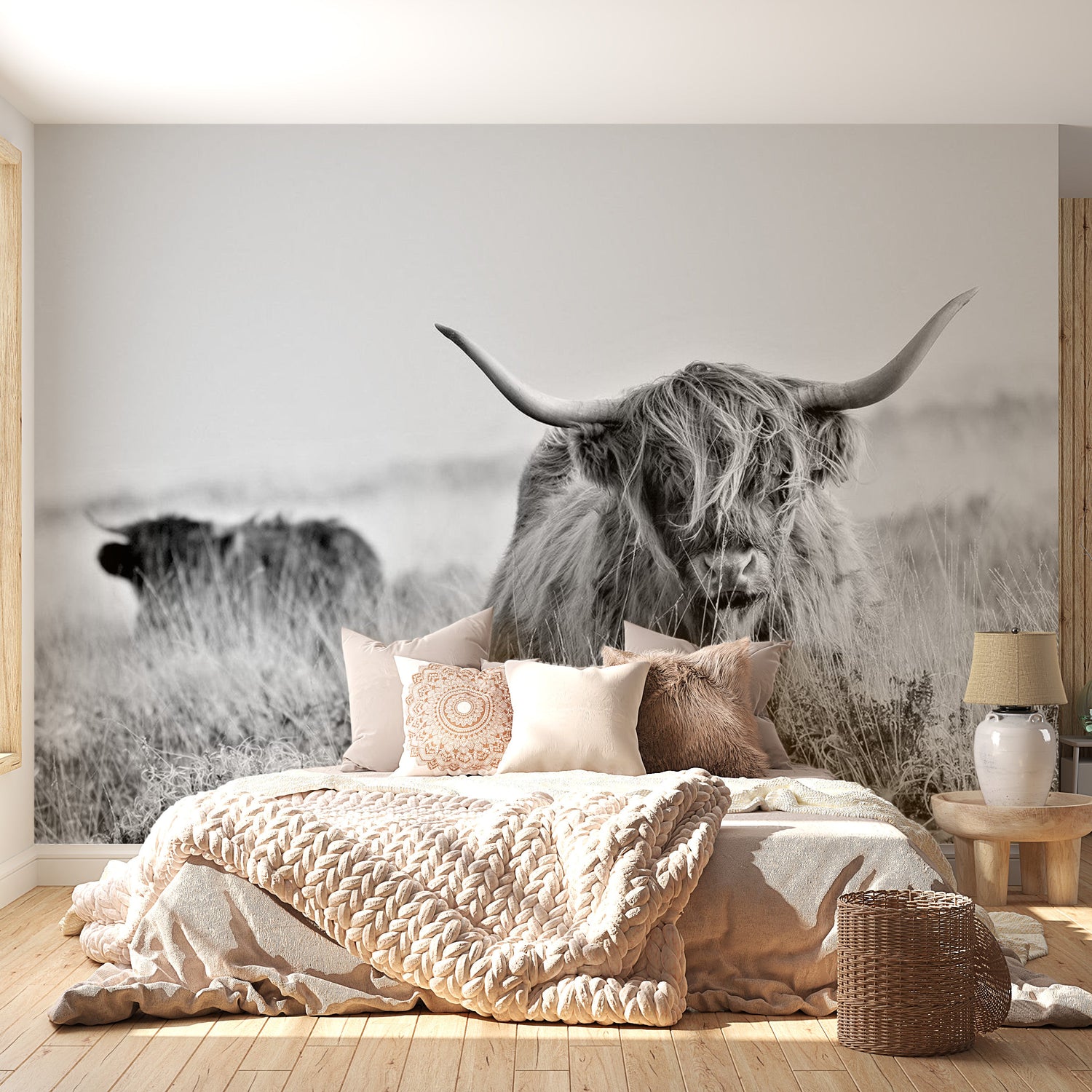Animal Wallpaper Wall Mural - Highland Cattle