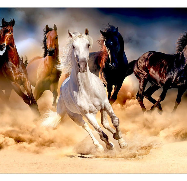 Peel & Stick Animal Wall Mural - Horses on the Run - Removable Wall Decals