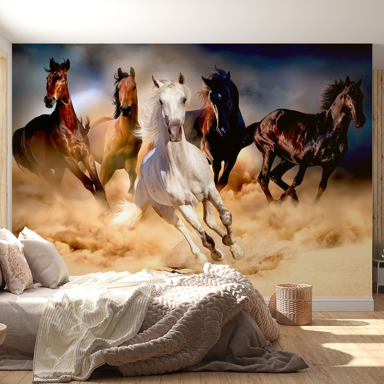 Peel & Stick Animal Wall Mural - Horses on the Run - Removable Wall Decals