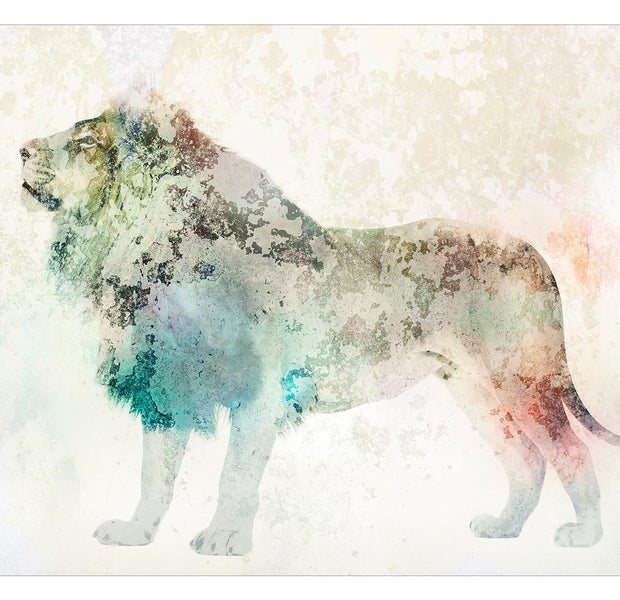 Peel & Stick Animal Wall Mural - Lion in Mist - Removable Wall Decals