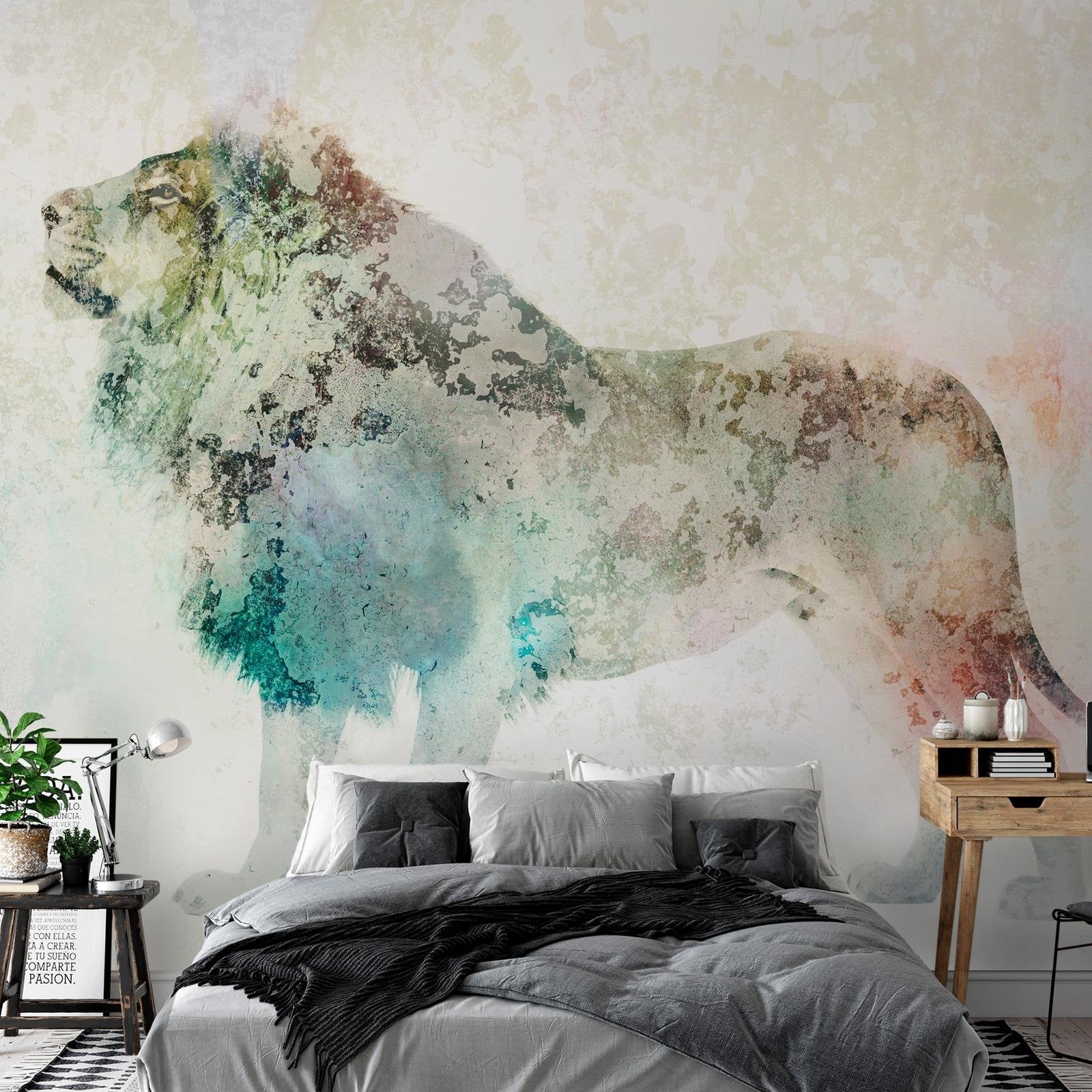 Animal Wallpaper Wall Mural - Colourful King